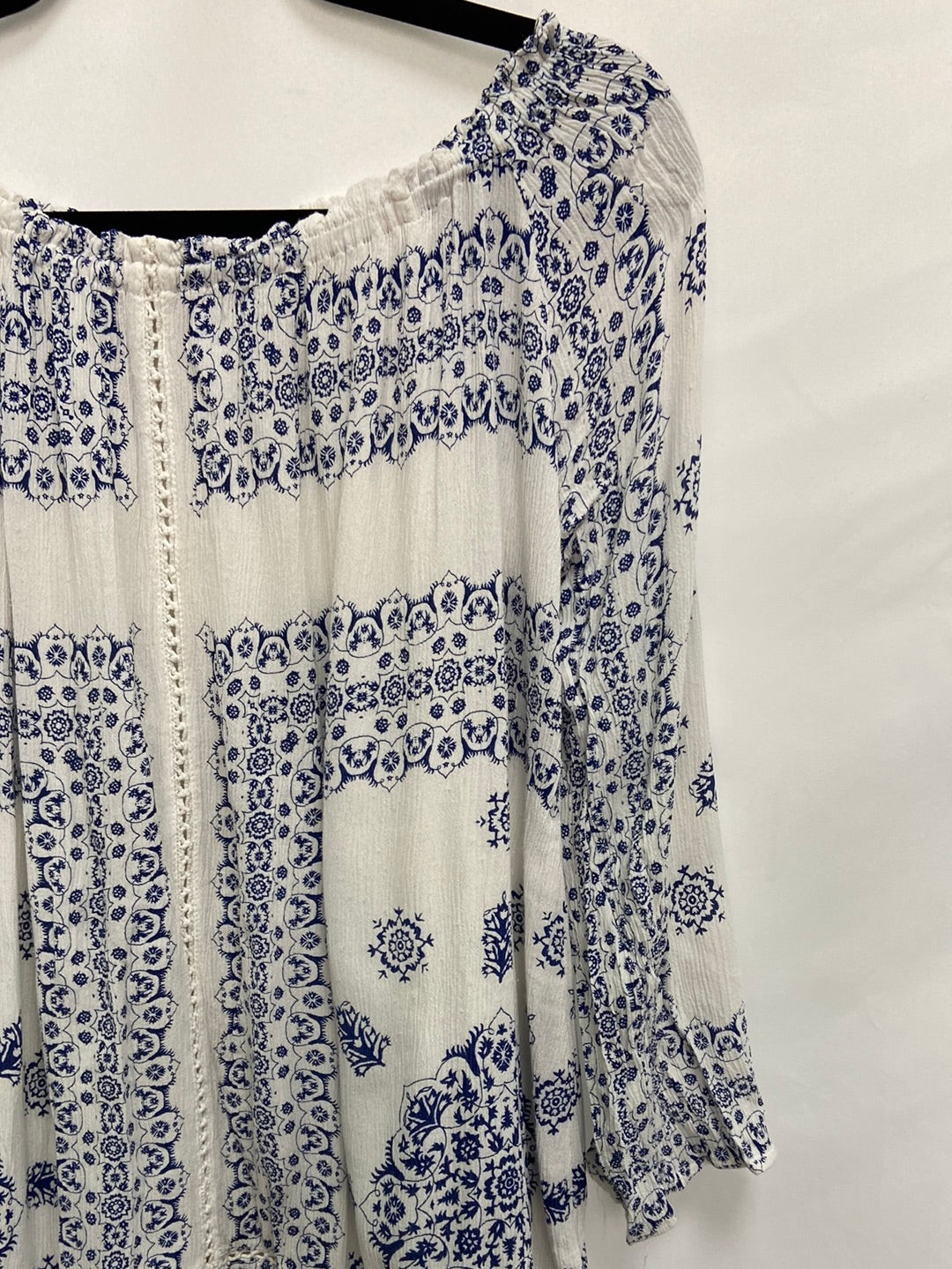 ZARA.Vestido/top largo estampado azul T.s