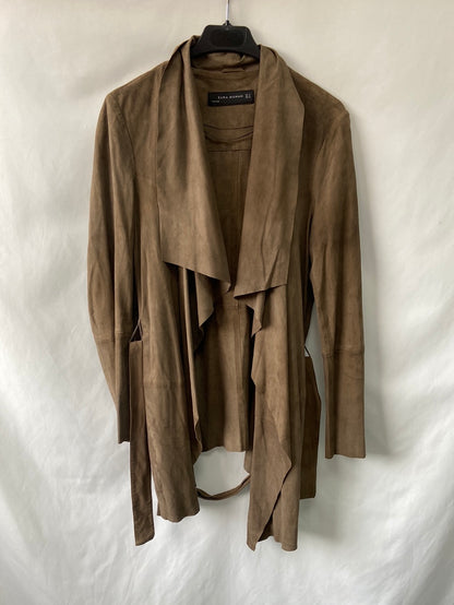 ZARA.Chaqueta camel ante t.m