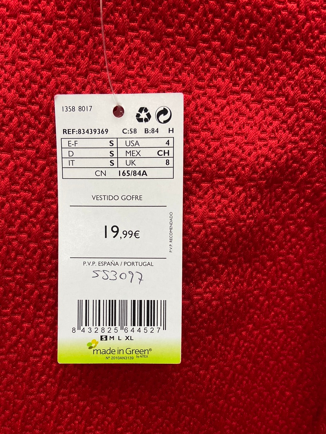 MANGO.Vestido rojo halter T.S