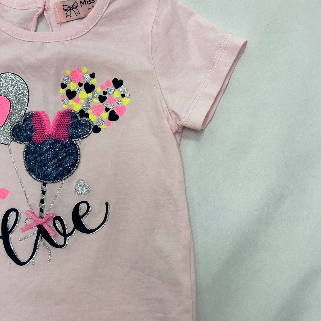 MISS GIRL. Pink T-shirt S. 12 months