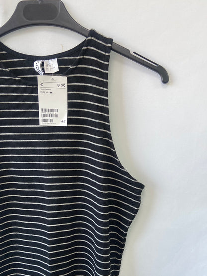 H&M.Vestido largo punto rayas T.M