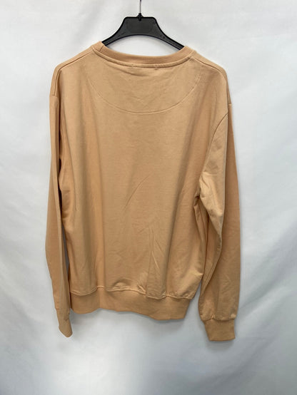 BOSTON.Sudadera camel letras borrego T.L