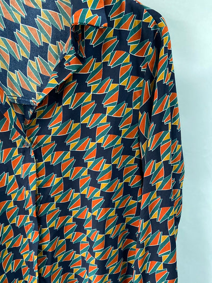 MULAYA.Camisa estampado retro T.s