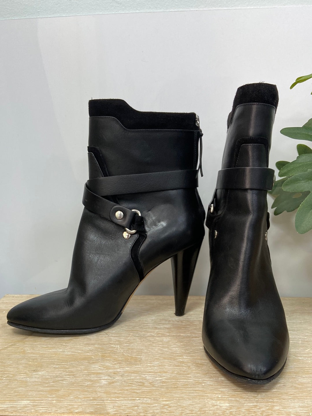 ISABEL MARANT.Botas negras doble textura T.39