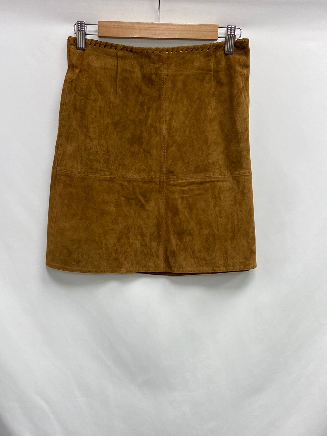 ZARA. Camel leather skirt Ts