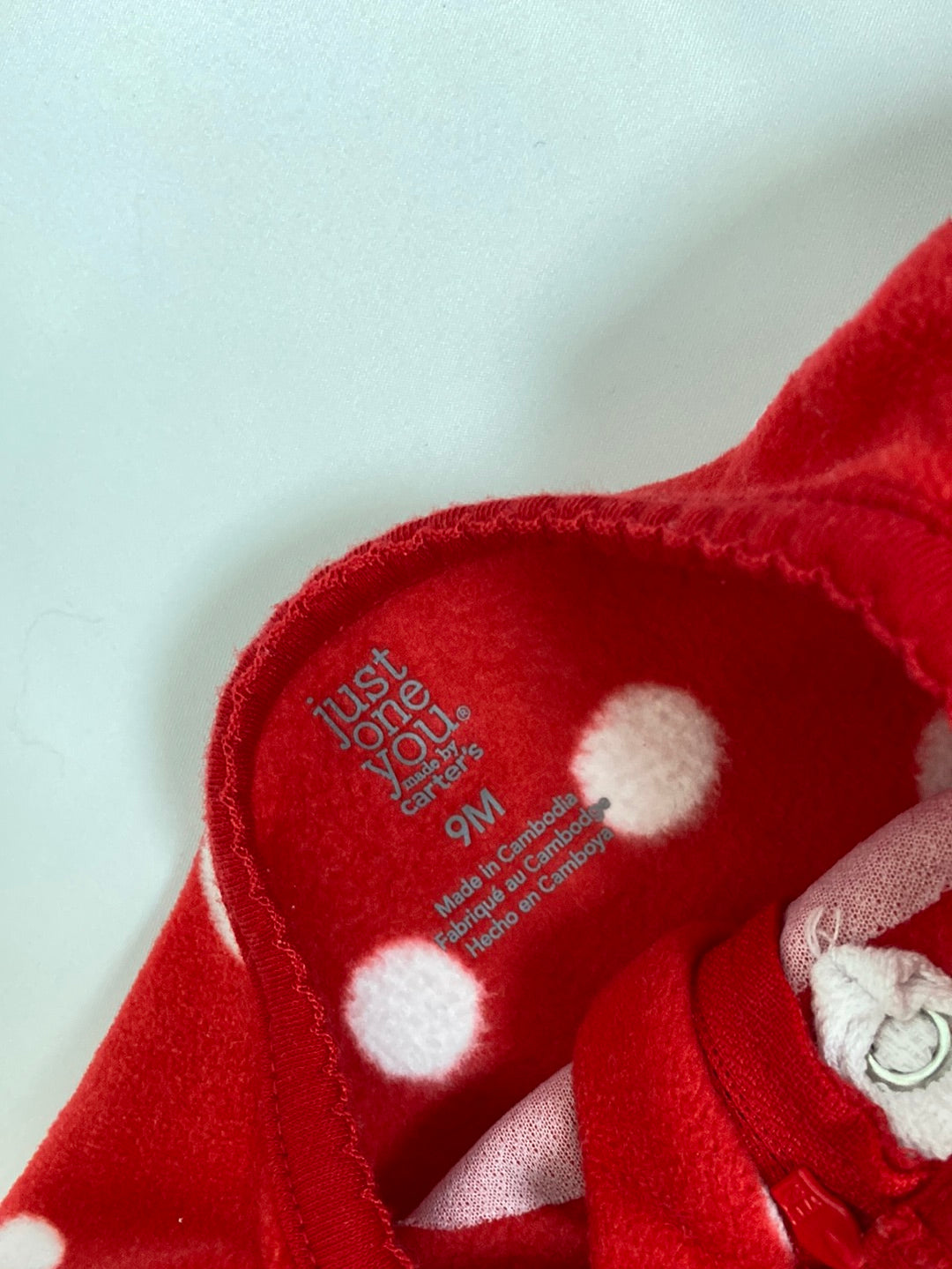 CARTER'S. White polka dot reindeer bodysuit S.9 months