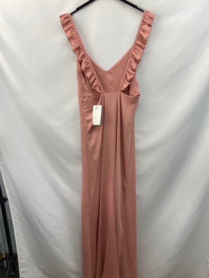 BY CLÉA.Long pale pink satin dress (36,38)