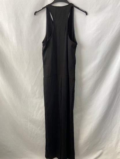 WHITE. Black fluid jumpsuit T.xs