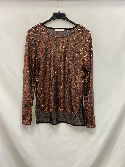 MANGO.Top lentejuelas T.M