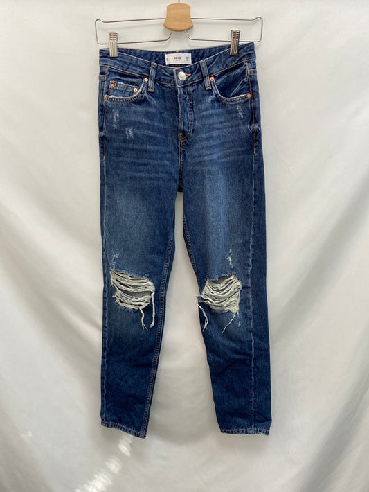 MANGO. pantalon vaquero roto azul marino T.34