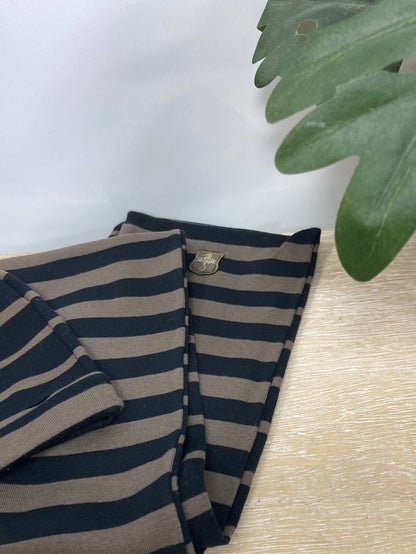 LE PHARE.Pack gorro y bufanda rayas marrones