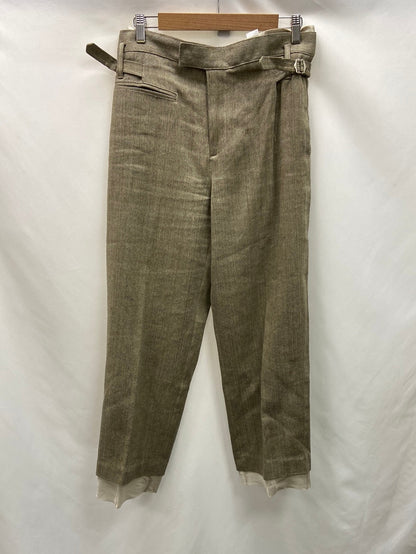 ZARA. Pantalón espiga beige T.m