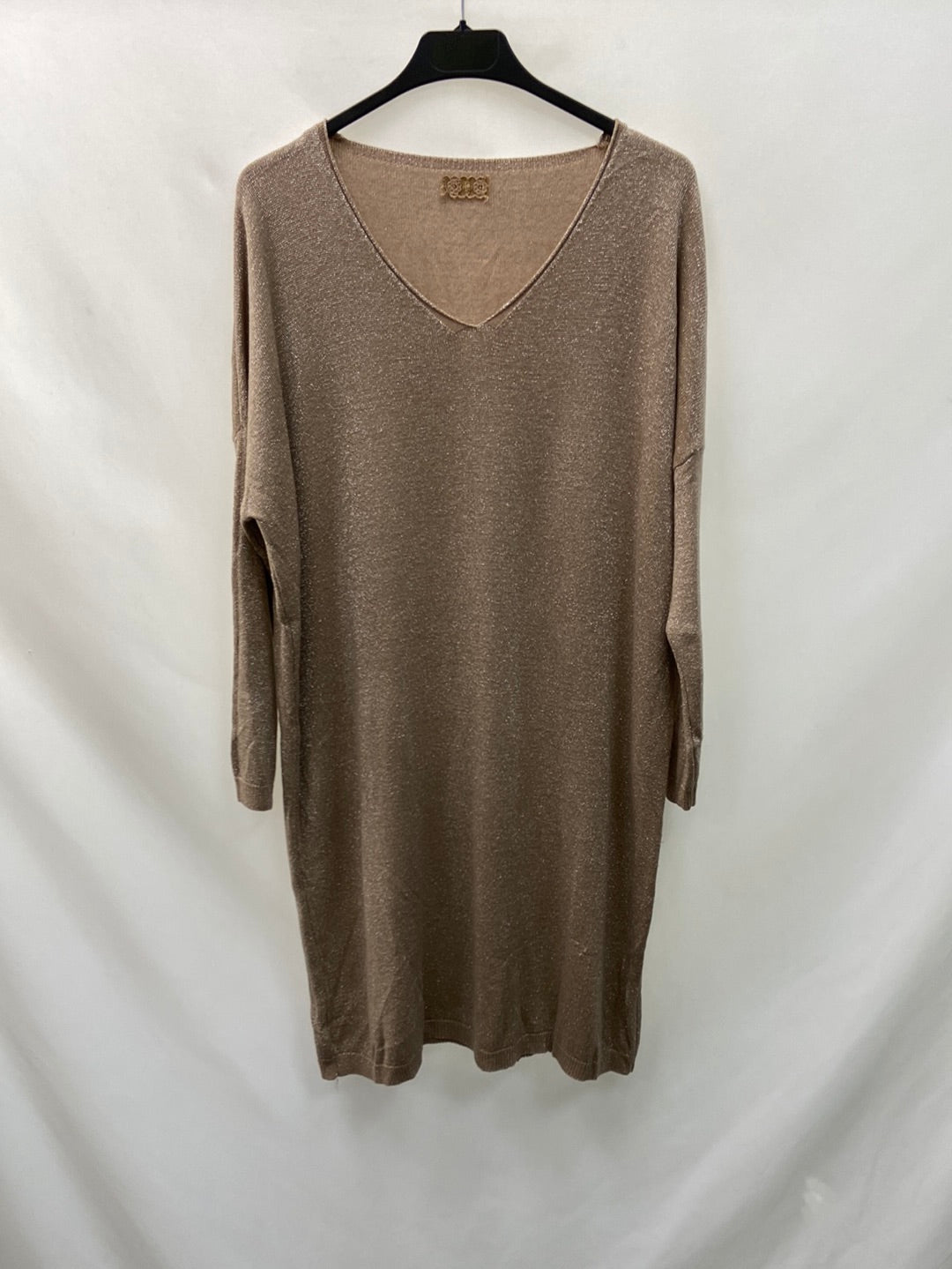 OTRAS.Vestido punto beige hilos plata TU (S)