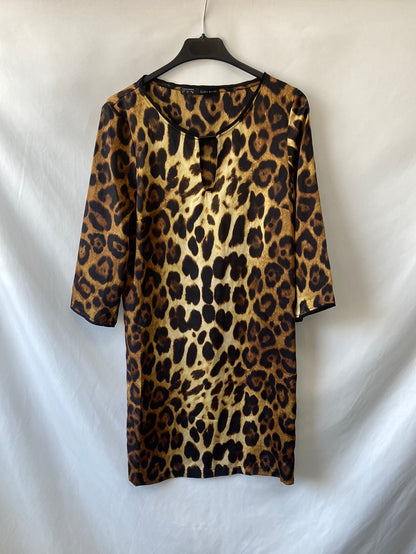 ZARA. Short animal print dress Ts