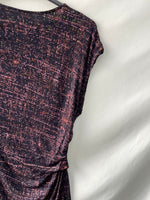 H&M.Vestido tejido camiseta fruncido T.xs