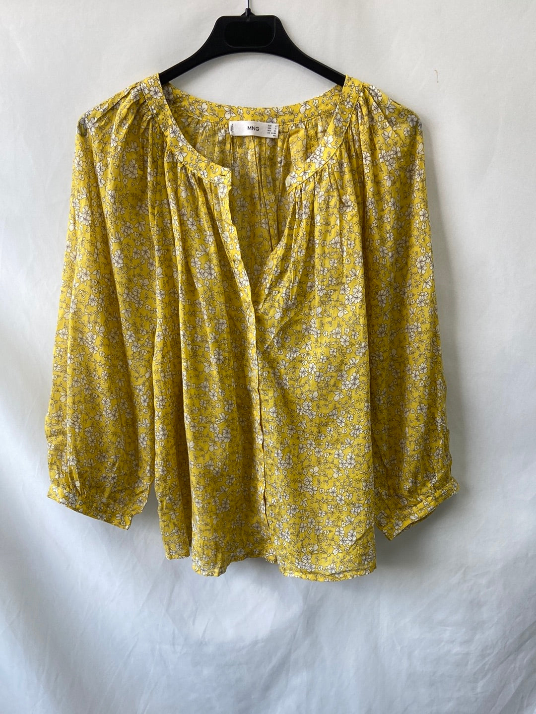 MANGO.Blusón algodón flores T.S