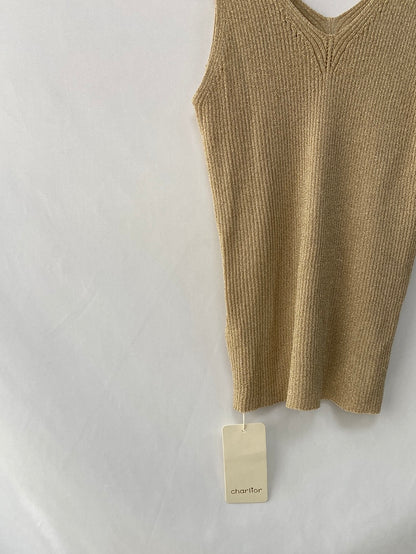 CHARLIOR.Top punto dorado TU(S/M)