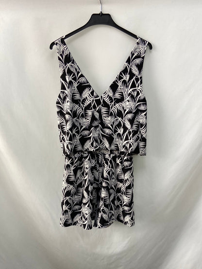 MANGO. Black Ts short jumpsuit