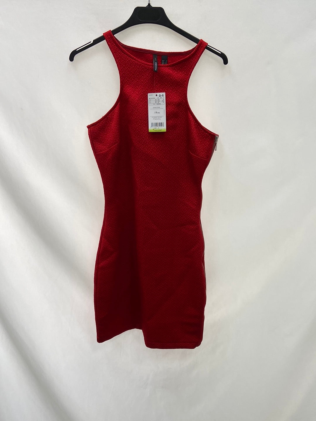 MANGO.Vestido rojo halter T.S