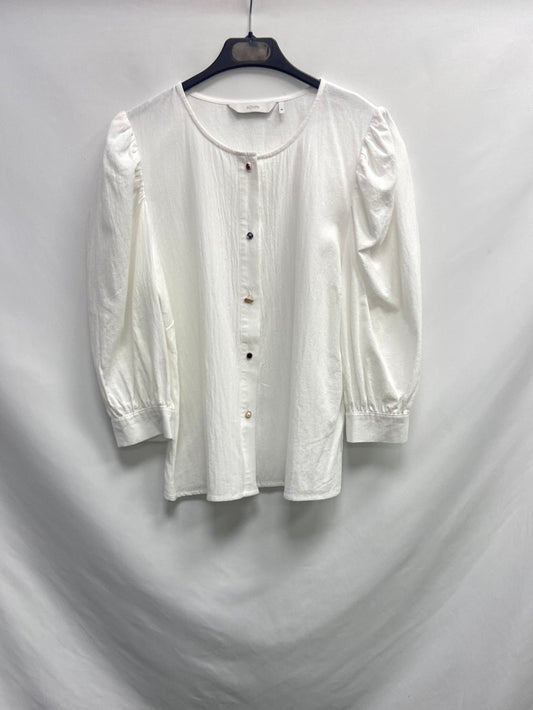 NÜMPH. Blusa blanca manga abullonadas T.38