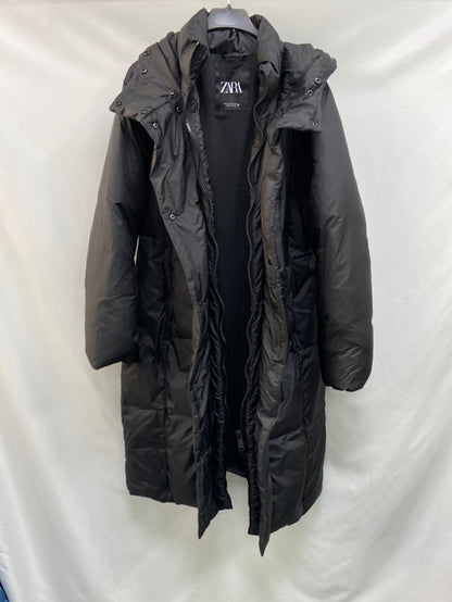 ZARA.Plumas largo negro T.s