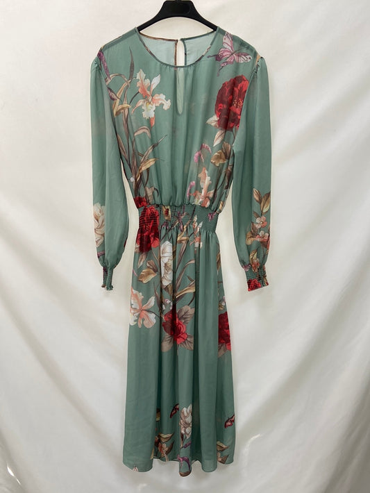 OTRAS.Vestido verde largo flores TU (S)