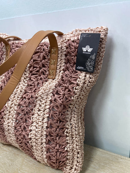 OTHERS. Raffia bag in pink tones