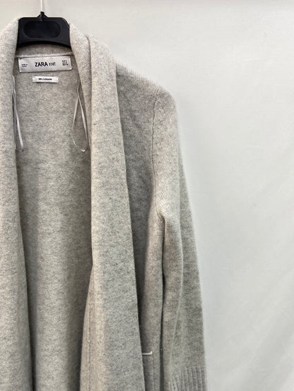 ZARA.Cárdigan largo gris 100% cashmere T.s