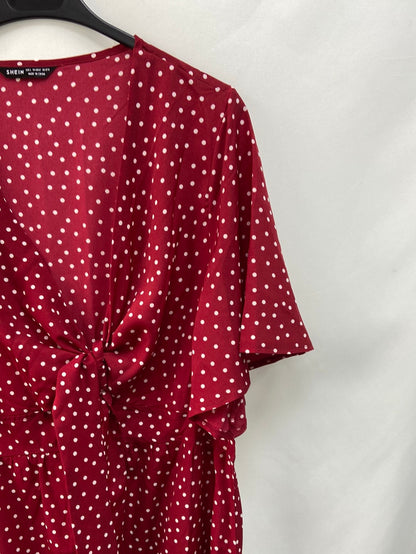 SHEIN. TL Polka Dot Midi Dress