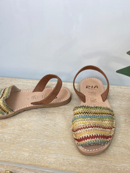 RIA.Menorcan raffia leather sandals S.39