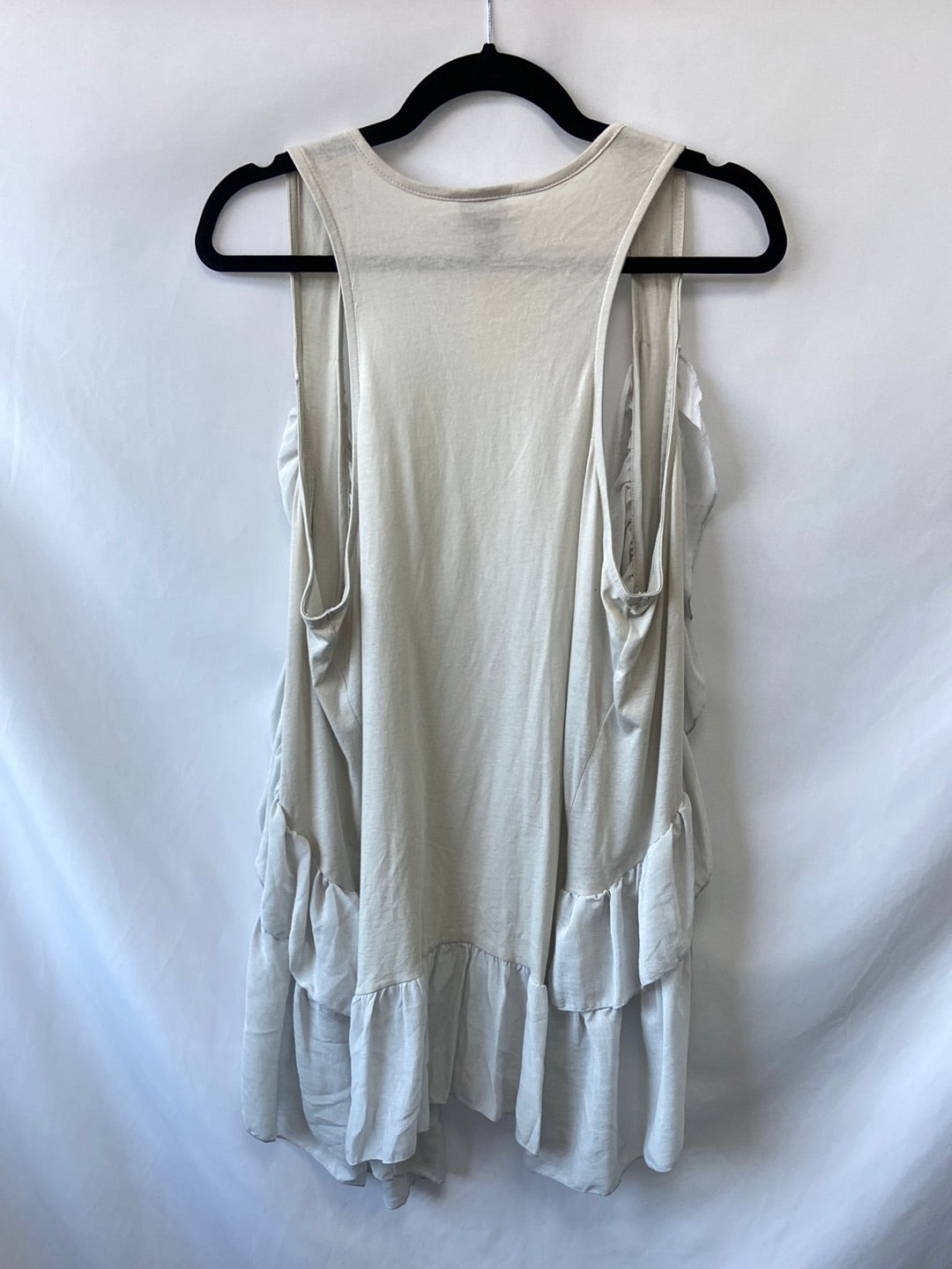 H&M. Chaleco beige volantes T.M