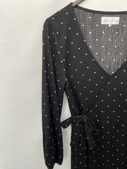 LEFTIES.Vestido negro cruzado T.s