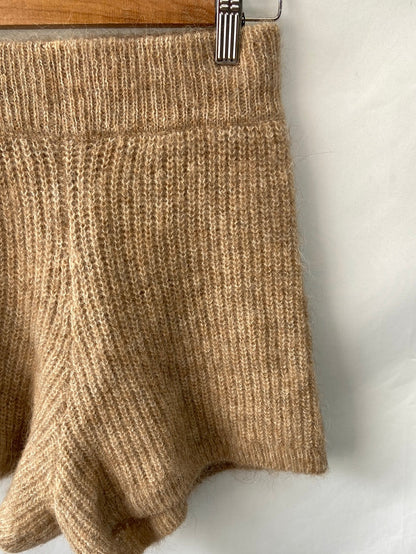 ZARA.Pantalones punto gordito beiges T.S