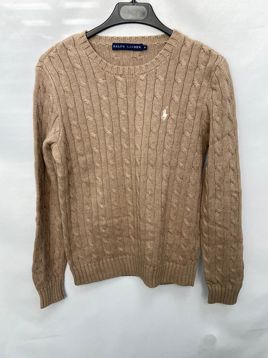 RALPH LAUREN.Jersey beige ochos T.m