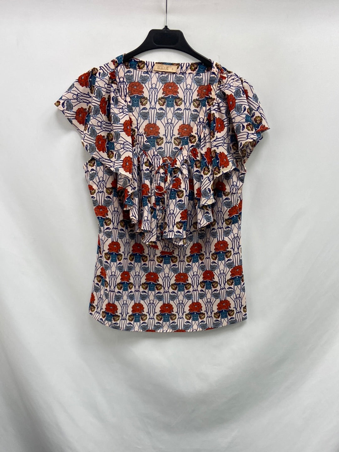 DOUBLE11.TS ruffle printed blouse