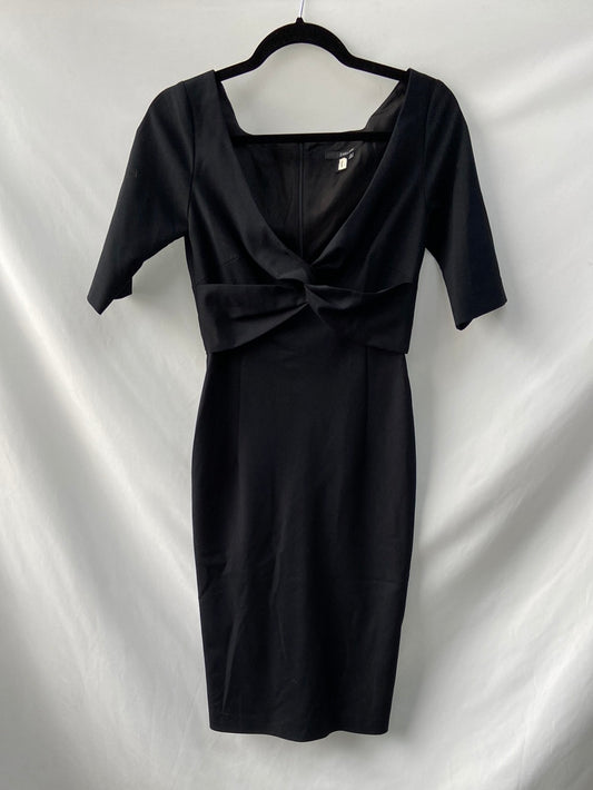 ZARA. Black fitted midi dress Ts