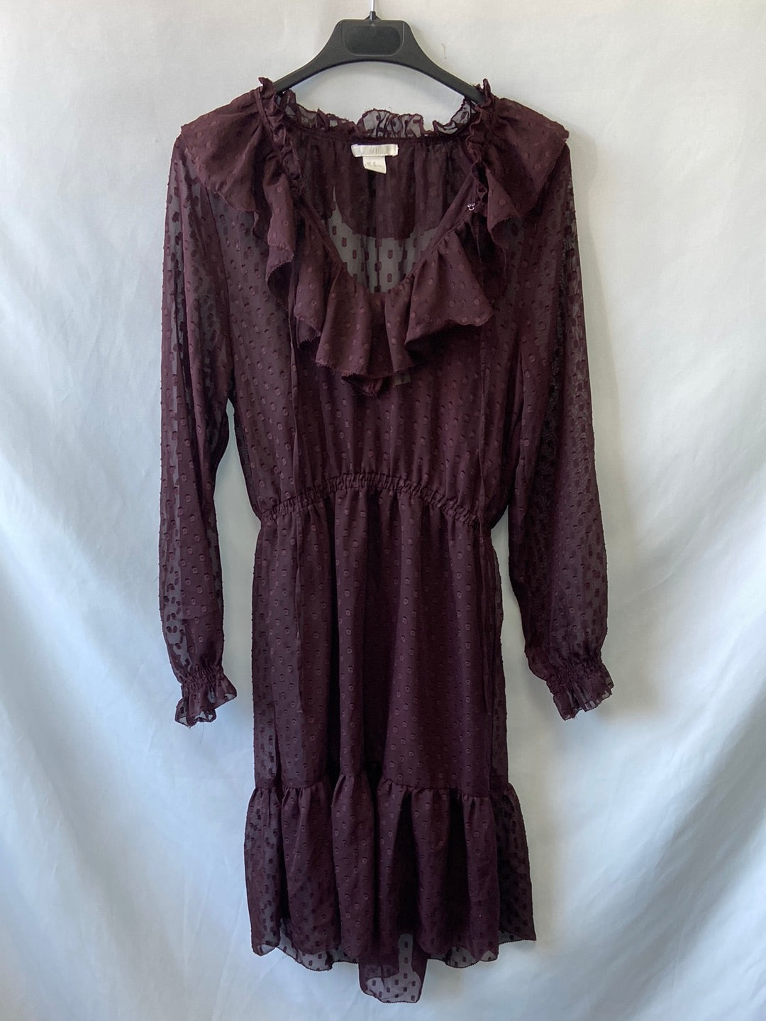 H&M. Burgundy plumeti dress size 32 – Hibuy market