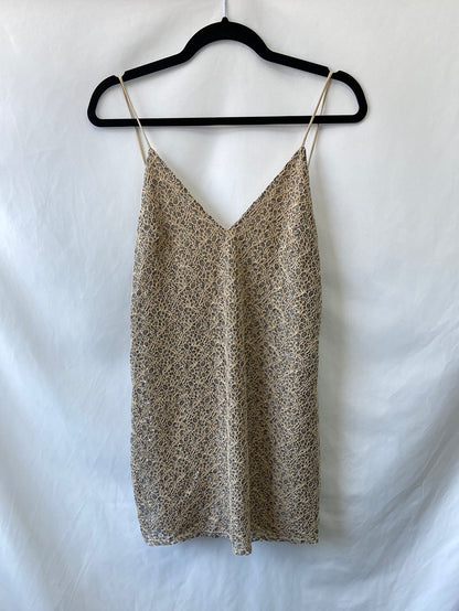 ZARA.Vestido corto encaje T.S