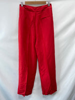 ZARA.Pantalones rojos anchos lino T.M