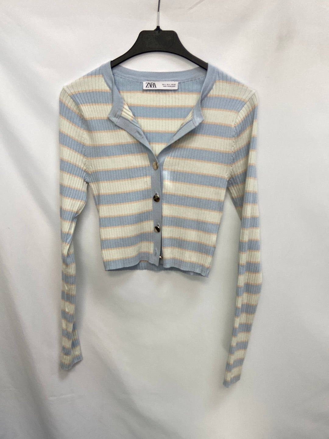 ZARA.Top/Chaqueta punto rayas T.S