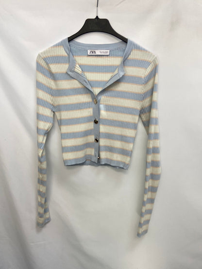 ZARA.Top/Chaqueta punto rayas T.S