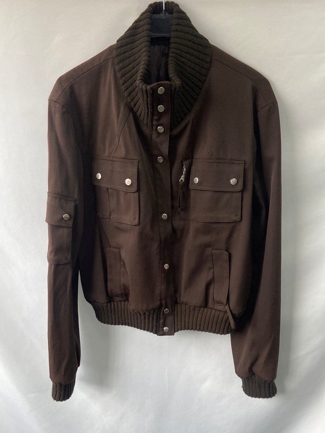 AMITIÉ.Cazadora marrón doble textura T.L