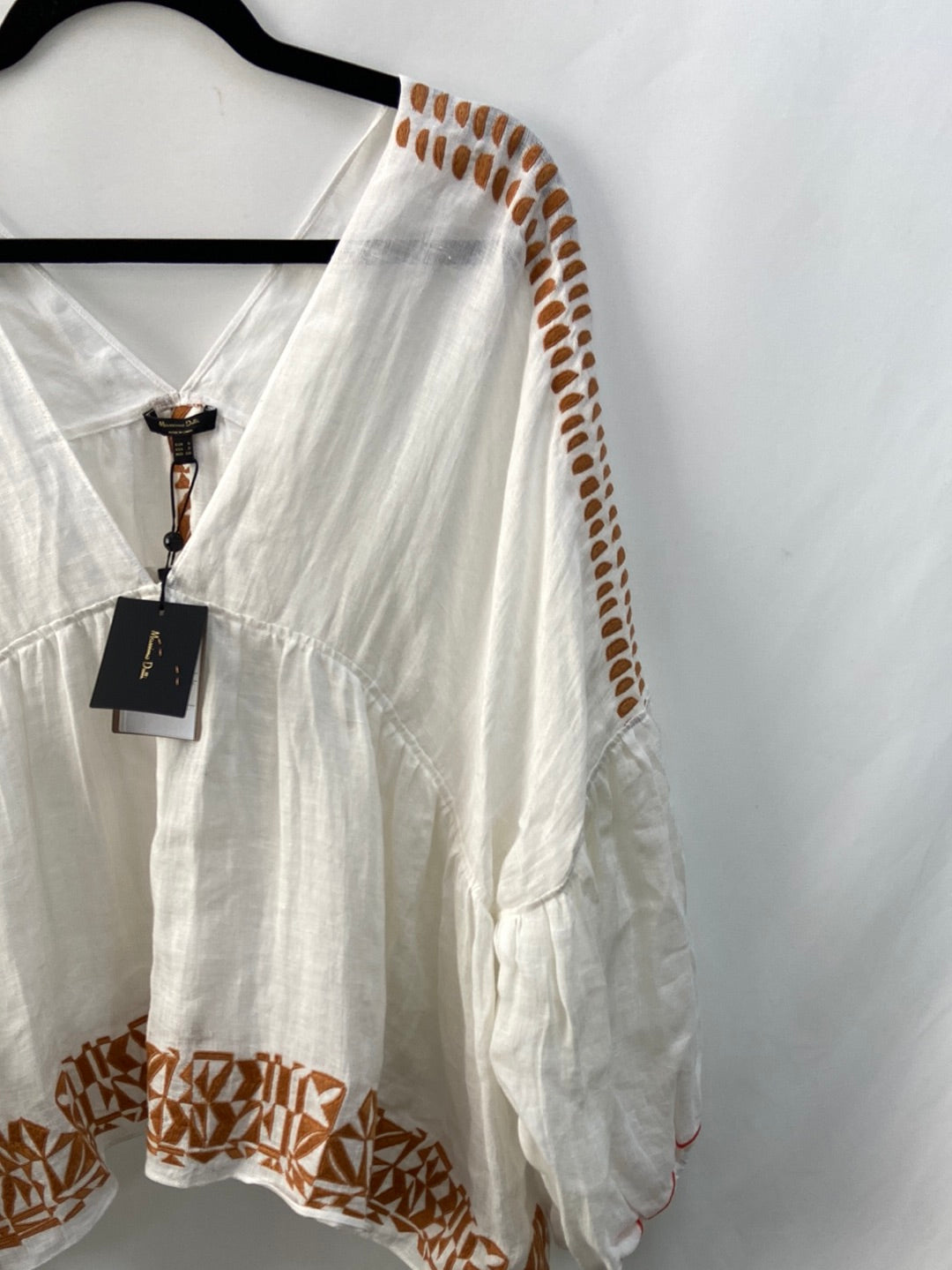 MASSIMO DUTTI.Blusón lino T.s