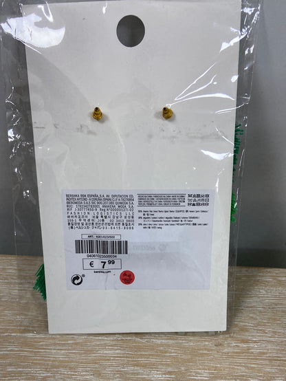 BERSHKA.Pendientes maxi flecos verdes