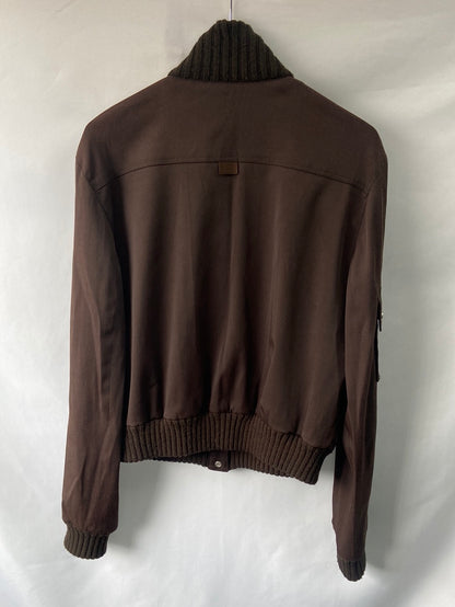 AMITIÉ.Cazadora marrón doble textura T.L