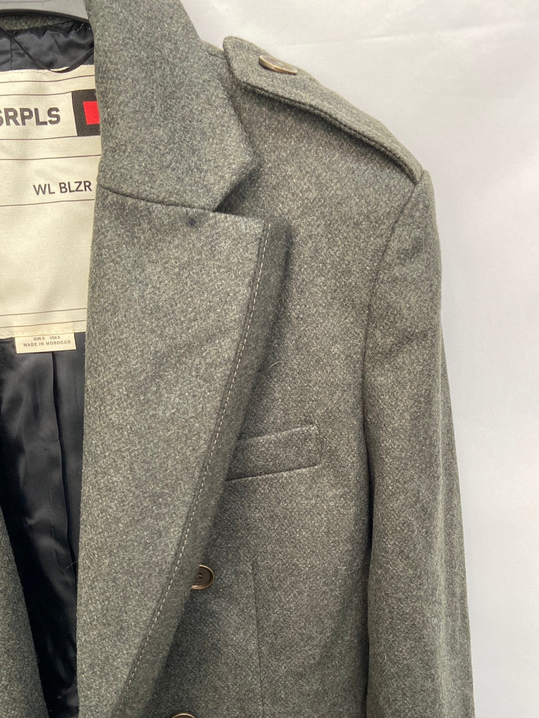 ZARA SRPLS.Blazer jaspeada verde T.s