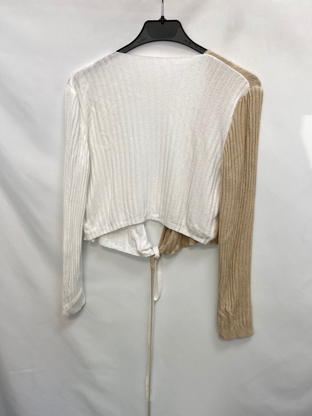 OTRAS.Croptop punto canalé bicolor T.s/m