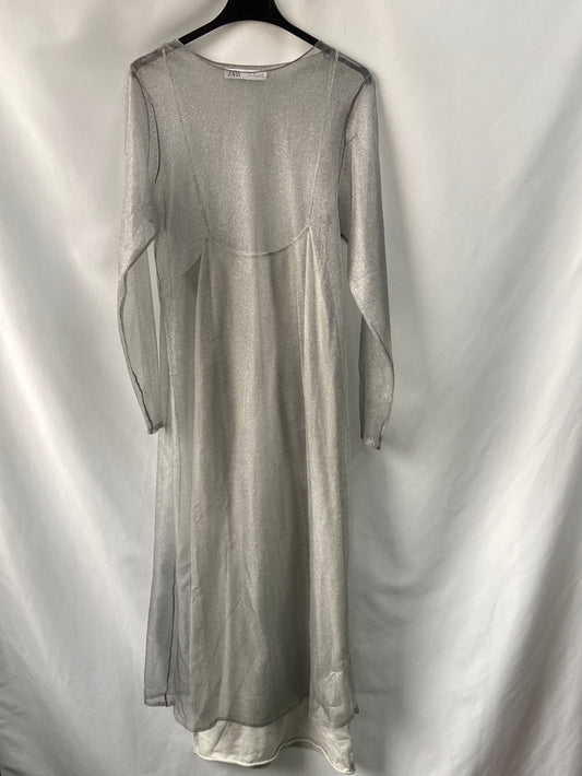 ZARA.Long silver dress TM