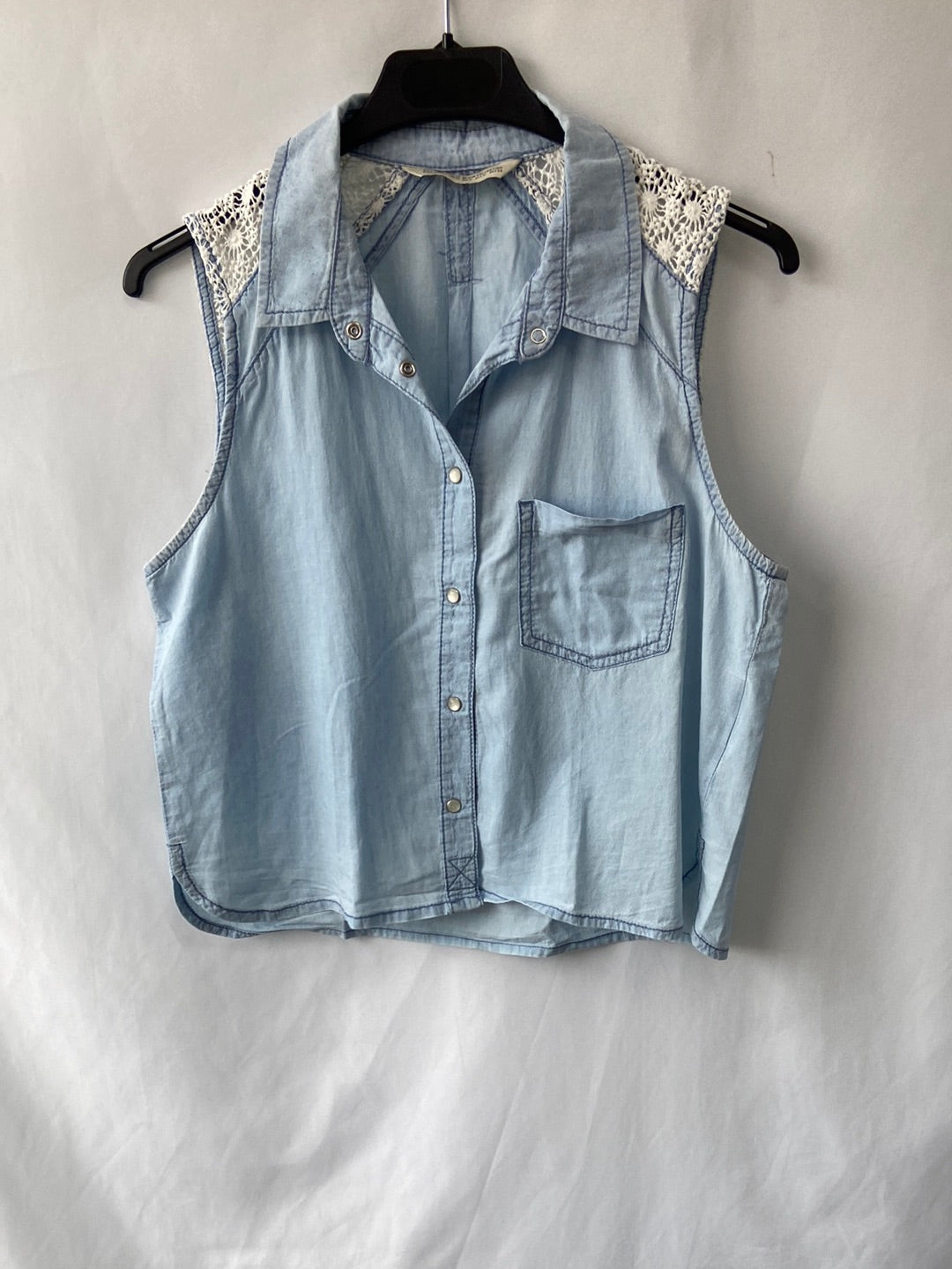 BERSHKA.Top doble textura T.M