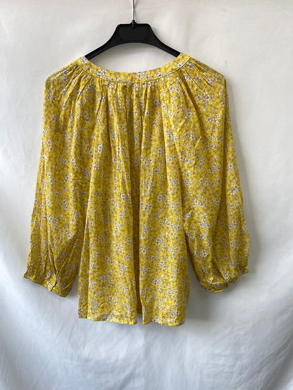 MANGO.Blusón algodón flores T.S